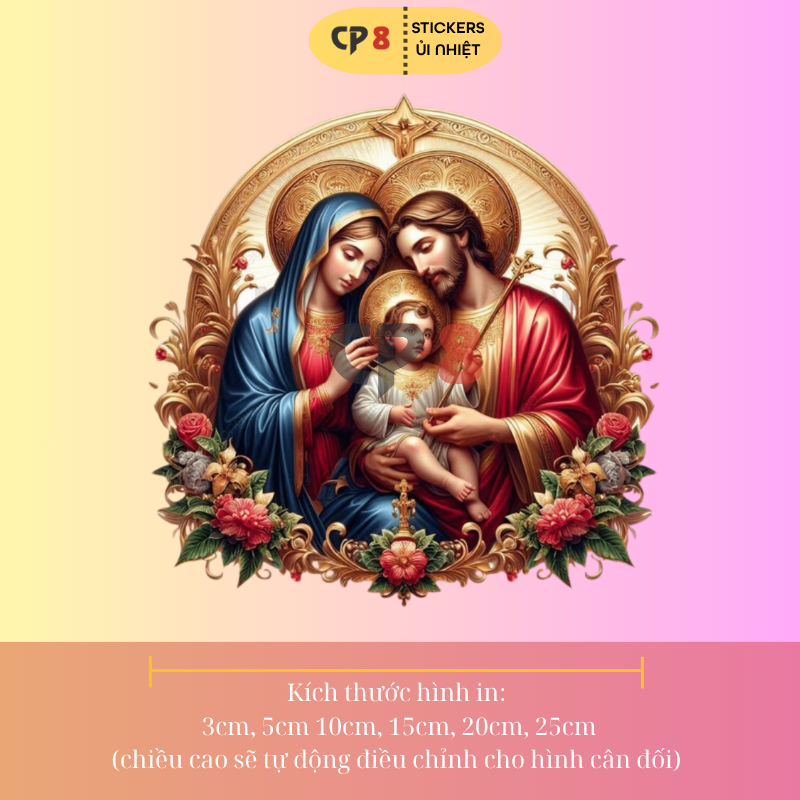 Bộ Hình In, Ủi Nhiệt Sticker Jesus 13 - CP8 PET Sticker