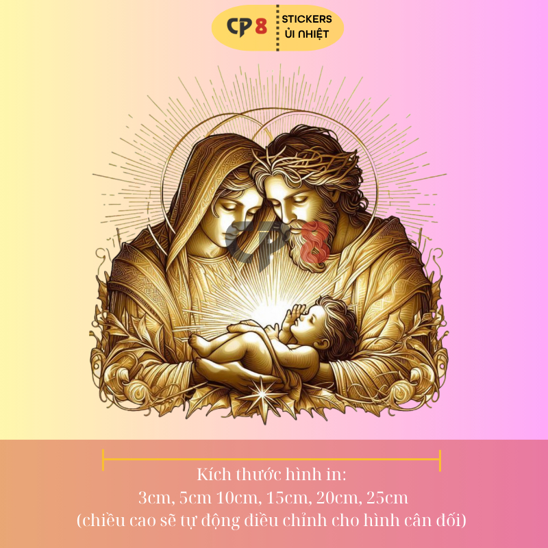 Bộ Hình In, Ủi Nhiệt Sticker Jesus 13 - CP8 PET Sticker