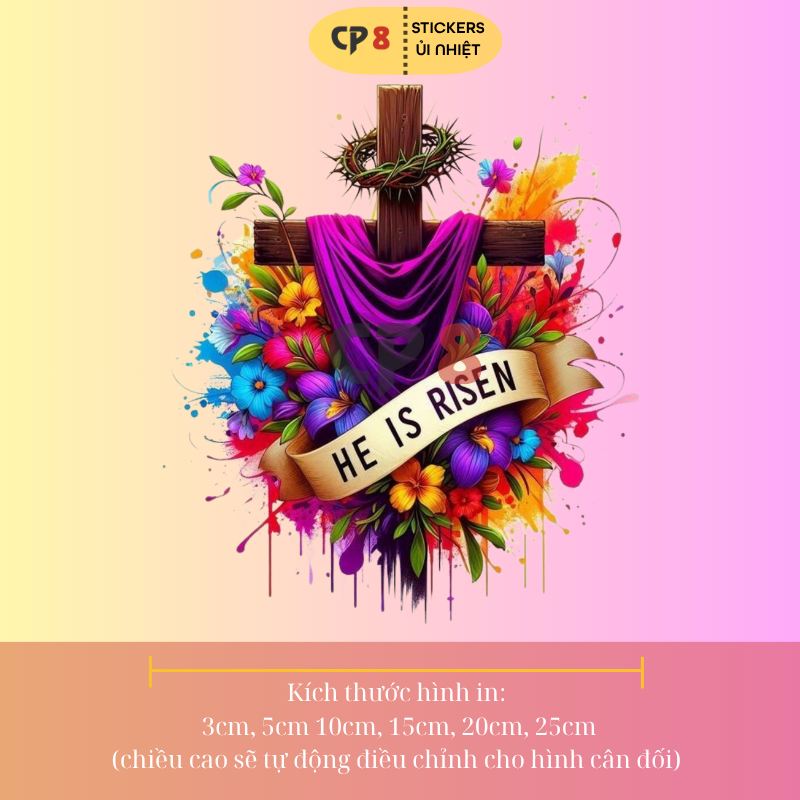 Bộ Hình In, Ủi Nhiệt Sticker Jesus 13 - CP8 PET Sticker