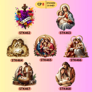 Bộ Hình In, Ủi Nhiệt Sticker Jesus 13 - CP8 PET Sticker