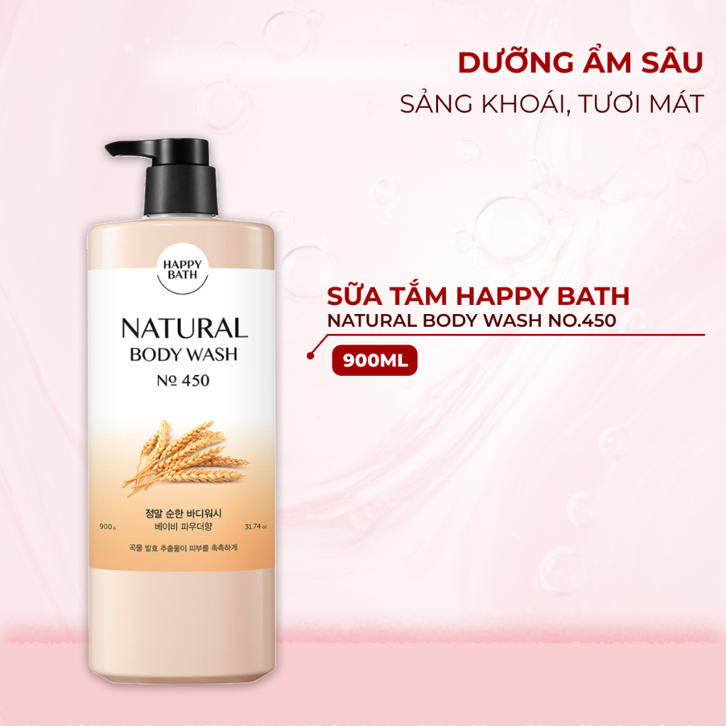 Sữa Tắm Dưỡng Ẩm Happy Bath 900G Trắng Da, Sữa Tắm Tẩy Da Chết Thơm Mịn Lưu Hương Lâu
