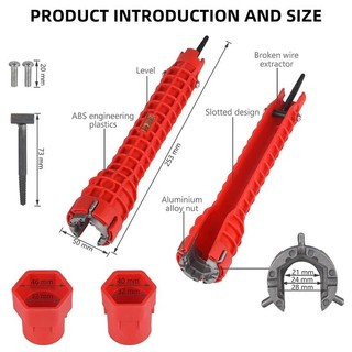 8 trong 1 >> Cờ lê đa năng vặn dây cấp nước, Dụng Cụ Tháo Lắp Vòi Nước, Cờ lê chìm 8in1 vặn ống nước