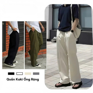 Quần dài kaki nam nữ ông rộng 5 màu trẻ trung ,quần baggy ống xuông mặc di chơi tập múa 4 SIZE k1