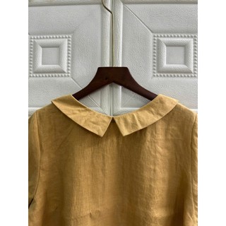 Áo cổ sen linen tưng washed - JUNE LINEN. A34