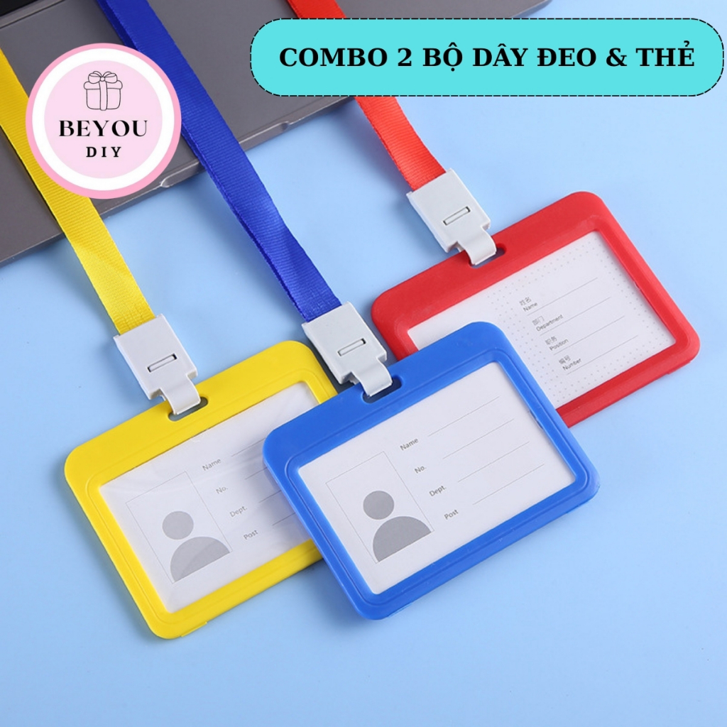 Combo 2 Dây Đeo và Mặt Thẻ Nhân Viên Học Sinh, Sinh Viên BEYOU pcs
