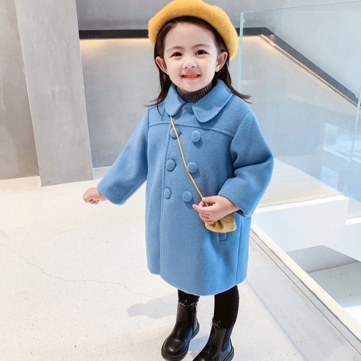 Áo Khoác Dáng Dài Bé Gái Hania Kids, Chất Liệu Dày Dặn, Phong Cách Sang Trọng
