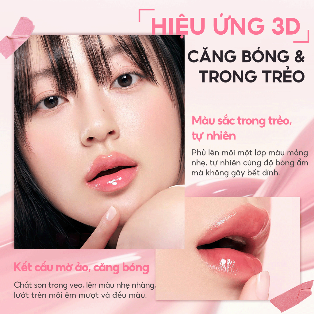 FelinWel - Son Dưỡng Môi Dạng Dầu Bóng Mờ Dưỡng Ẩm Sâu, Mềm Môi Tức Thì, Nhẹ Không Dính Suốt Ngày, 3 Sắc Thái