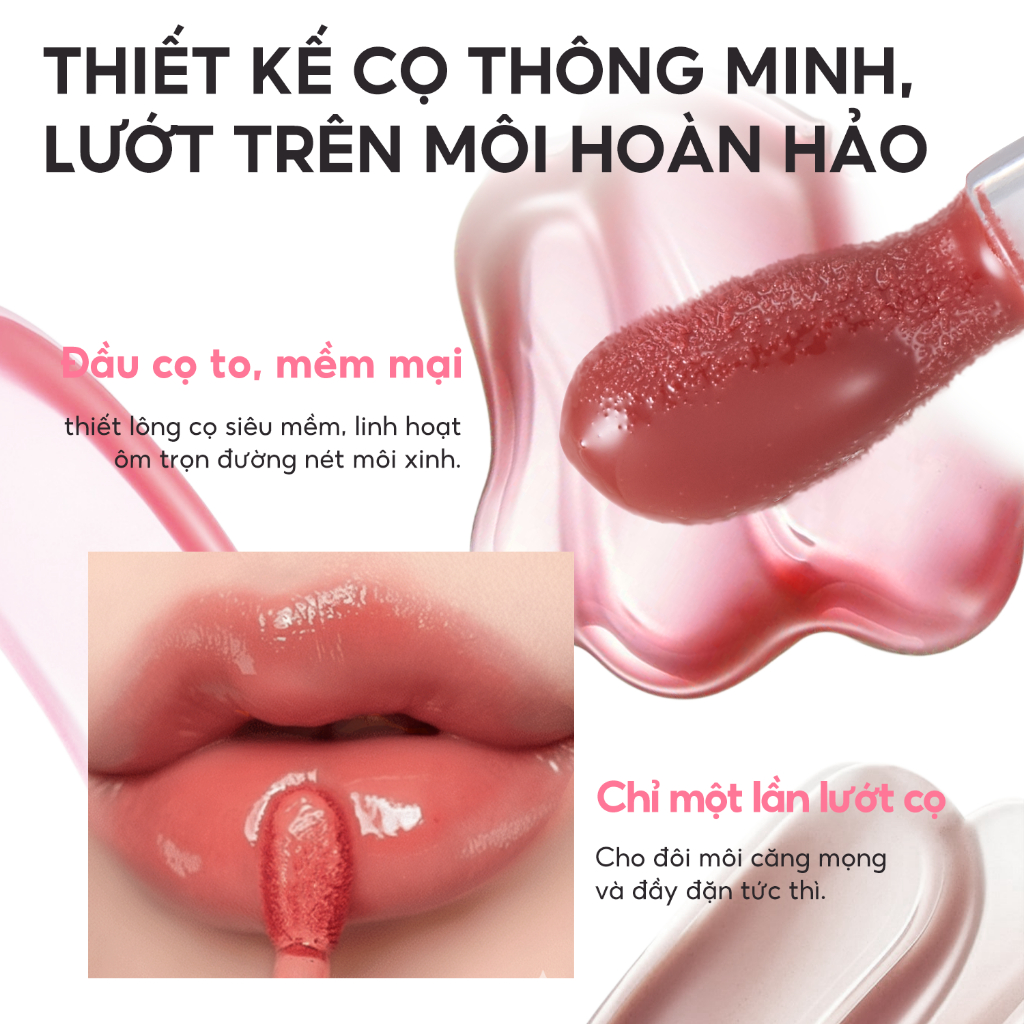 FelinWel - Son Dưỡng Môi Dạng Dầu Bóng Mờ Dưỡng Ẩm Sâu, Mềm Môi Tức Thì, Nhẹ Không Dính Suốt Ngày, 3 Sắc Thái
