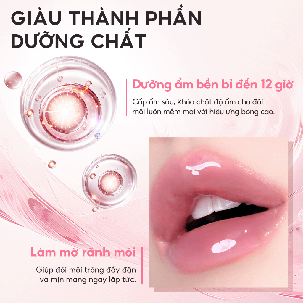 FelinWel - Son Dưỡng Môi Dạng Dầu Bóng Mờ Dưỡng Ẩm Sâu, Mềm Môi Tức Thì, Nhẹ Không Dính Suốt Ngày, 3 Sắc Thái