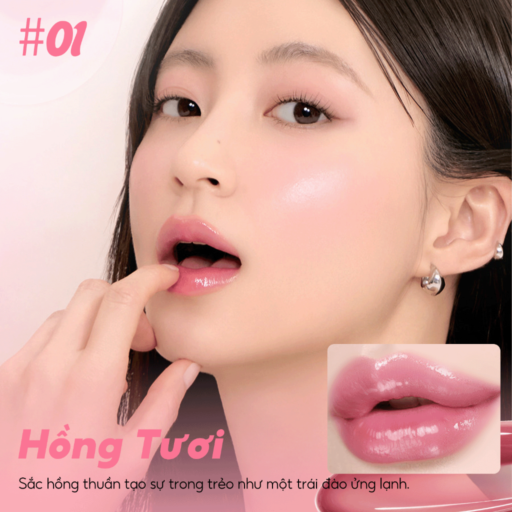 FelinWel - Son Dưỡng Môi Dạng Dầu Bóng Mờ Dưỡng Ẩm Sâu, Mềm Môi Tức Thì, Nhẹ Không Dính Suốt Ngày, 3 Sắc Thái