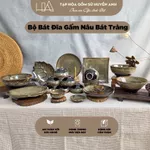 Bộ Bát Đĩa Tô Gấm Nâu Hoả Biến Phong Cách Hiện Đại An Toàn Sức Khoẻ - Gốm Sứ Bát Tràng Chuẩn Đẹp — ảnh 1