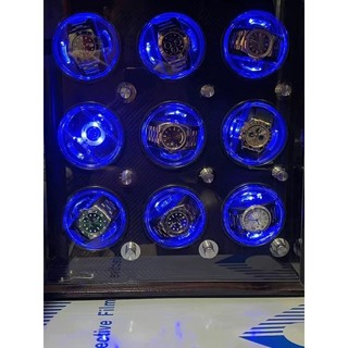 HỘP 9 XOAY Hôp xoay đồng hồ cơ  gỗ óc chó- gối lò xo thông minh