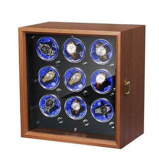 HỘP 9 XOAY Hôp xoay đồng hồ cơ  gỗ óc chó- gối lò xo thông minh