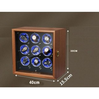 HỘP 9 XOAY Hôp xoay đồng hồ cơ  gỗ óc chó- gối lò xo thông minh