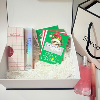 (SWL+Shimang+Pcu+ Thẻ cào Noel) Combo quà tặng nữ gồm hộp túi kèm phụ kiện thẻ cào bí mật, quà tặng son, nước hoa.