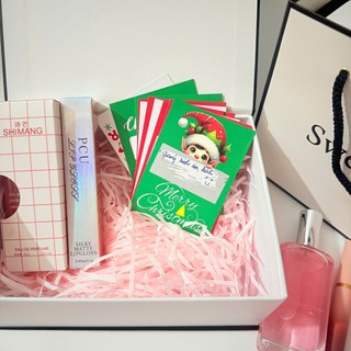 (SWL+Shimang+Pcu+ Thẻ cào Noel) Combo quà tặng nữ gồm hộp túi kèm phụ kiện thẻ cào bí mật, quà tặng son, nước hoa.