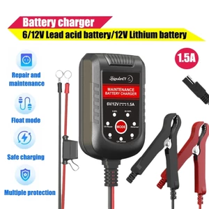 Bộ Sạc Ắc Quy 6V 12V 1.5A Tự Động Thông Minh Chống Tia Lửa Trickle Bảo Trì Pin Xe Máy Ô Tô