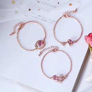 [🔥XƯỞNG SALE SẬP SÀN🔥] Vòng Tay Đính Charm Đá Hồng Hành Tinh Lạ Mắt