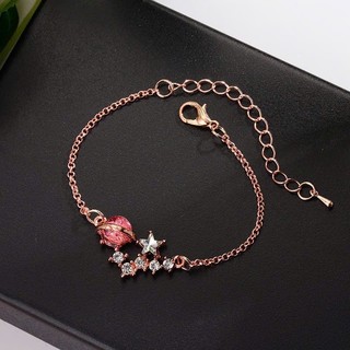 [🔥XƯỞNG SALE SẬP SÀN🔥] Vòng Tay Đính Charm Đá Hồng Hành Tinh Lạ Mắt