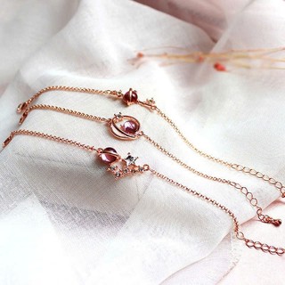 [🔥XƯỞNG SALE SẬP SÀN🔥] Vòng Tay Đính Charm Đá Hồng Hành Tinh Lạ Mắt