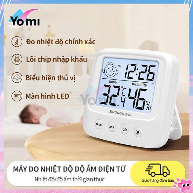 Nhiệt kế phòng, nhiệt ẩm kế, máy đo nhiệt độ phòng ngủ, đo độ ẩm điện tử cho bé chính xác,Có Thể Dùng Làm Quà Tặng