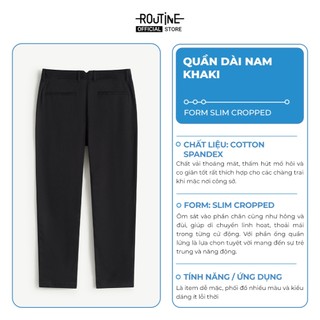 Quần Kaki Nam Cotton Trơn Form Slim Cropped - Routine 10F25PCA019