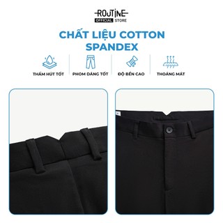 Quần Kaki Nam Cotton Trơn Form Slim Cropped - Routine 10F25PCA019
