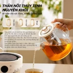Ấm Đun Nước Điện Đa Năng 1.2L, Ấm Đun Pha Trà Thủy Tinh Giữ Nhiệt 8 Giờ, 5 Chức Năng, Quà Năm Mới — ảnh 7