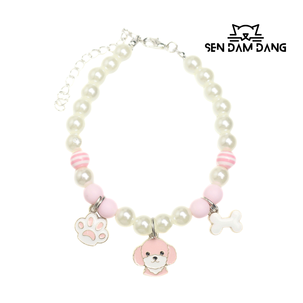 Vòng Cổ Charm Hồng Cho Cún Mèo
