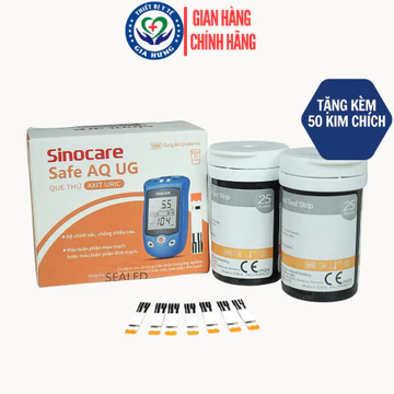 50 que thử Axit Uric cho máy Sinocare Safe AQ UG + Tặng 50 kim chích máu