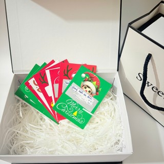 (SWL+thẻ cào Noel) Combo hộp túi quà kèm thẻ cào nole xinh xắn, phụ kiện rơm, hạt xốp sang trọng, quà tặng ý nghĩa