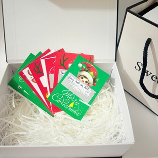 (SWL+thẻ cào Noel) Combo hộp túi quà kèm thẻ cào nole xinh xắn, phụ kiện rơm, hạt xốp sang trọng, quà tặng ý nghĩa