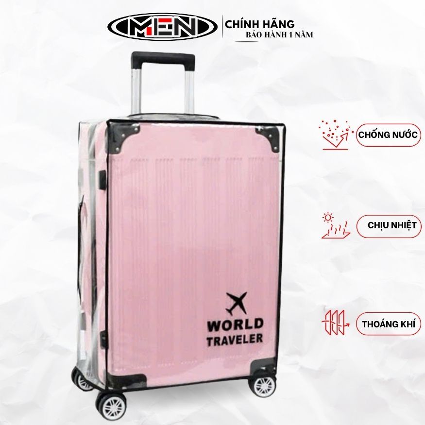Bao trùm trong suốt vali kiểu mới 18-30inch khe kéo-có viền M.E.N nhựa không đục màu [CAO CẤP]
