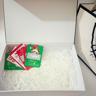 (30*20*11cm+ thẻ cào Noel) Set hộp túi quà to kèm phụ kiện giấy rơm, thẻ cào Noel xin xắn, hộp quà tặng sinh nhật...·