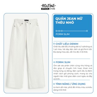 Quần Jeans Nữ Ống Loe Thêu Nhỏ Basic Form Flare - Routine 10S25DPAW024