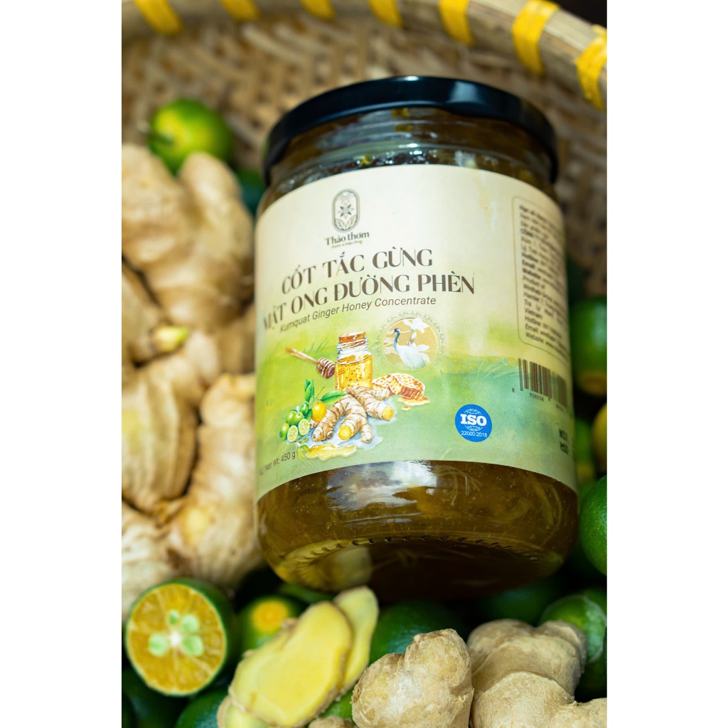 [Tiết Kiệm] Tắc Gừng Mật Ong Đường Phèn Thảo Thơm, Mua 2  Tặng 1 Hũ 440gram, Hũ Thủy Tinh