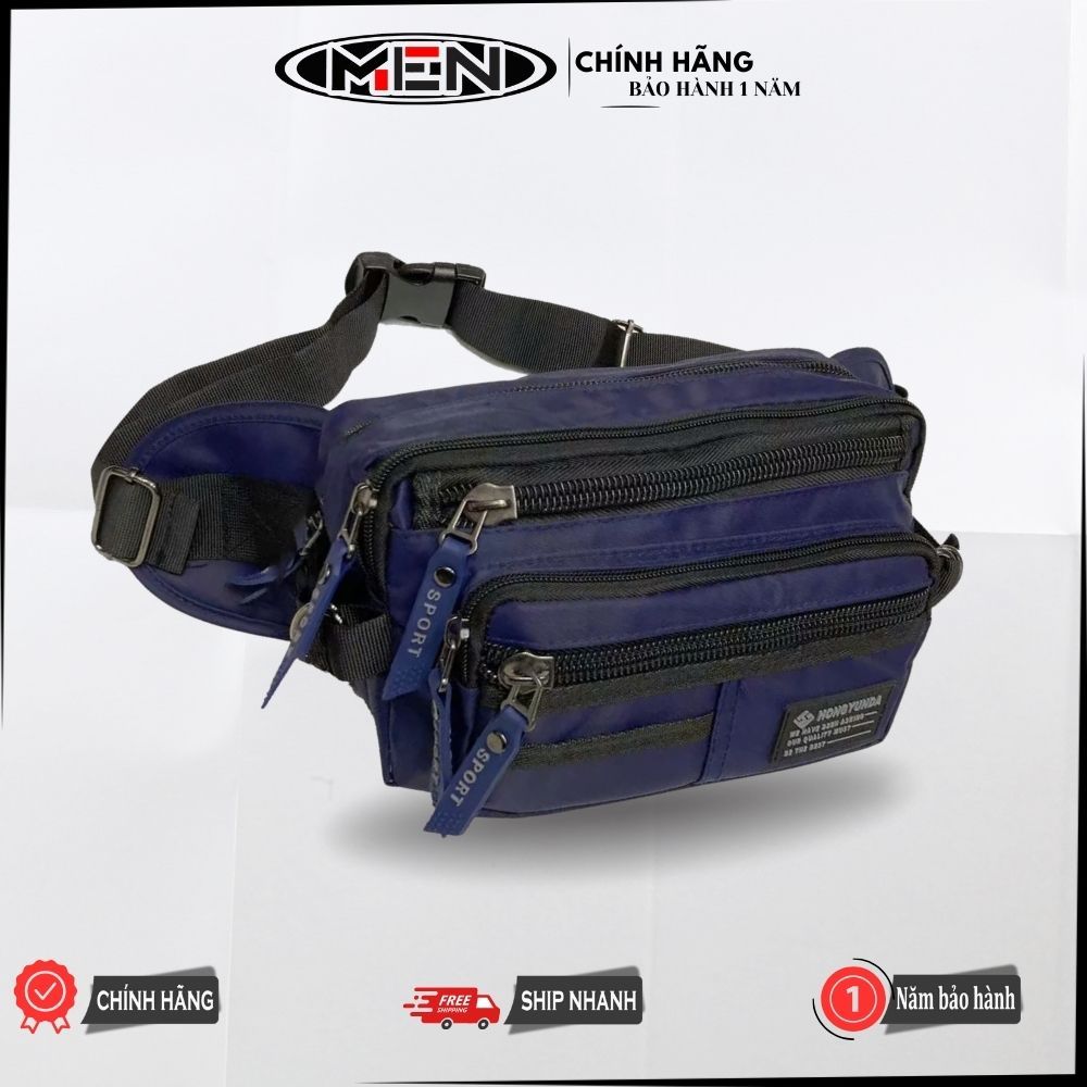 [Giao Hỏa Tốc] Túi đeo bụng cao cấp 6 ngăn 600oxfor M.E.N rêu - đen vải dầy dặn gsr {HCM}