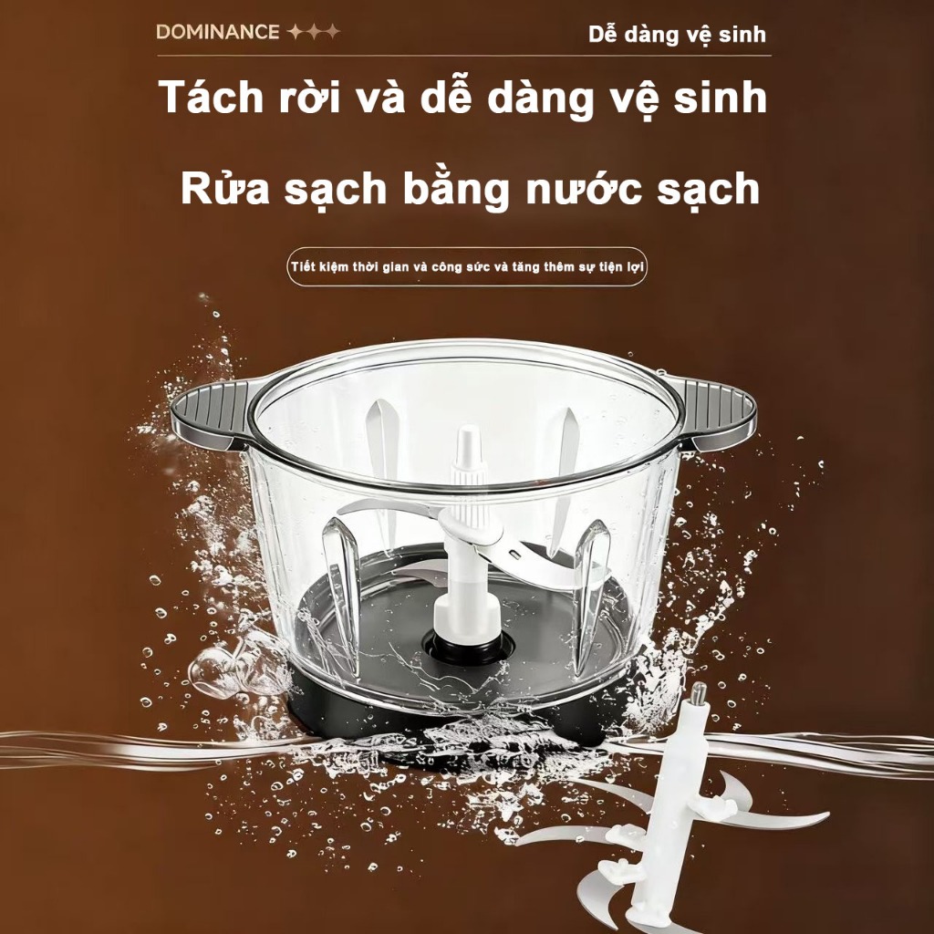 【Bảo hành 3 năm】-Máy xay thịt đa tốc độ 2027new 2 Lít  kính cường lực nhìn thấu, 4 lưỡi cắt sắc bén, dung tích