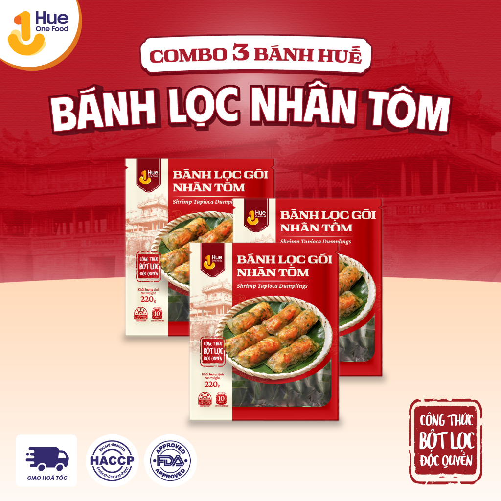 Bánh Bột Lọc Huế Chính Gốc Huế, Ngon đậm đà, Đặc Sản Huế - Thùng 3 túi(10c/túi) Hue One Food | BigBuy360 - bigbuy360.vn