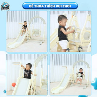 Cầu Trượt Xích Đu Pakey ÔTÔ, Tên Lửa Cầu Trượt Cho Bé TẶNG KÈM BÓNG RỔ Chịu tải 50kg Hàng Dày Dặn