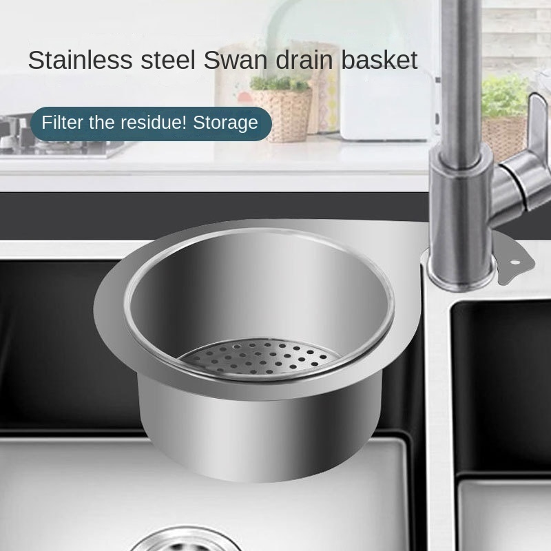 【Giỏ Lọc Inox Cổ Thiên Nga】- Giải Pháp Lọc Rác Thông Minh | Chống Tắc Nghẽn, Làm Khô & Treo Tiện Lợi