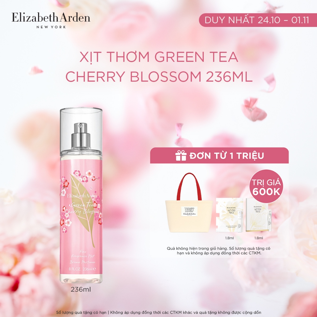 Xịt thơm Elizabeth Arden Green Tea Cherry Blossom Fine Fragrance