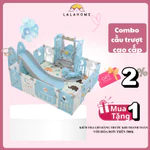 Quây cũi cầu trượt cho bé, Quây bóng gấp gọn, Cầu trượt xích đu đa năng cho bé tích hợp bóng đá bóng rổ nhà phao — ảnh 1