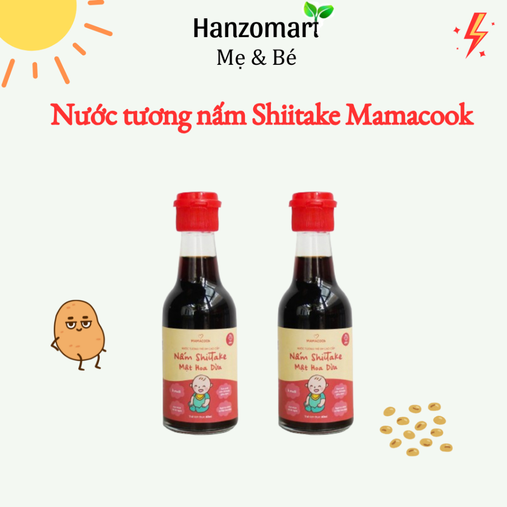 Nước Tương Trẻ Em Cao Cấp – Nấm Shiitake & Mật Hoa Dừa Mamacook 60ml