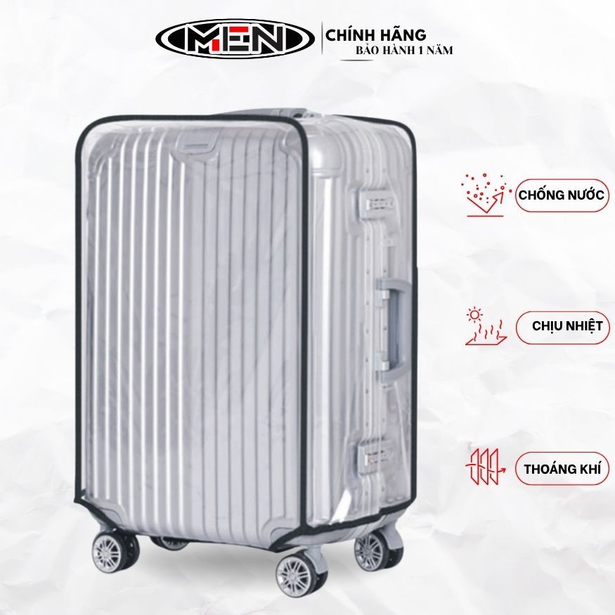 Trùm nhựa dẻo xịn vali trắng trong suốt có Viền size 18-30inch M.E.N đi công tác [XÃ KHO]
