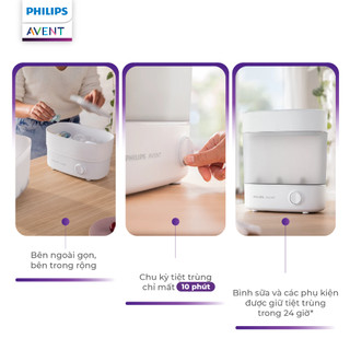 Máy Tiệt Trùng Hơi Nước 3 Trong 1 Philips Avent – Diệt 99.9% Vi Khuẩn, An Toàn Cho Bé