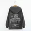 Áo Hoodie Nỉ bông Thu Đông TRƠN Phối Nón To In Chữ DOMINION màu Xám/Đen K