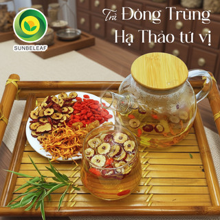[COMBO 20 GÓI] Trà Đông Trùng Tứ Vị Sunbeleaf - Tăng Cường Sinh Lực, Bồi Bổ Cơ Thể, Vị Thơm Dễ Uống