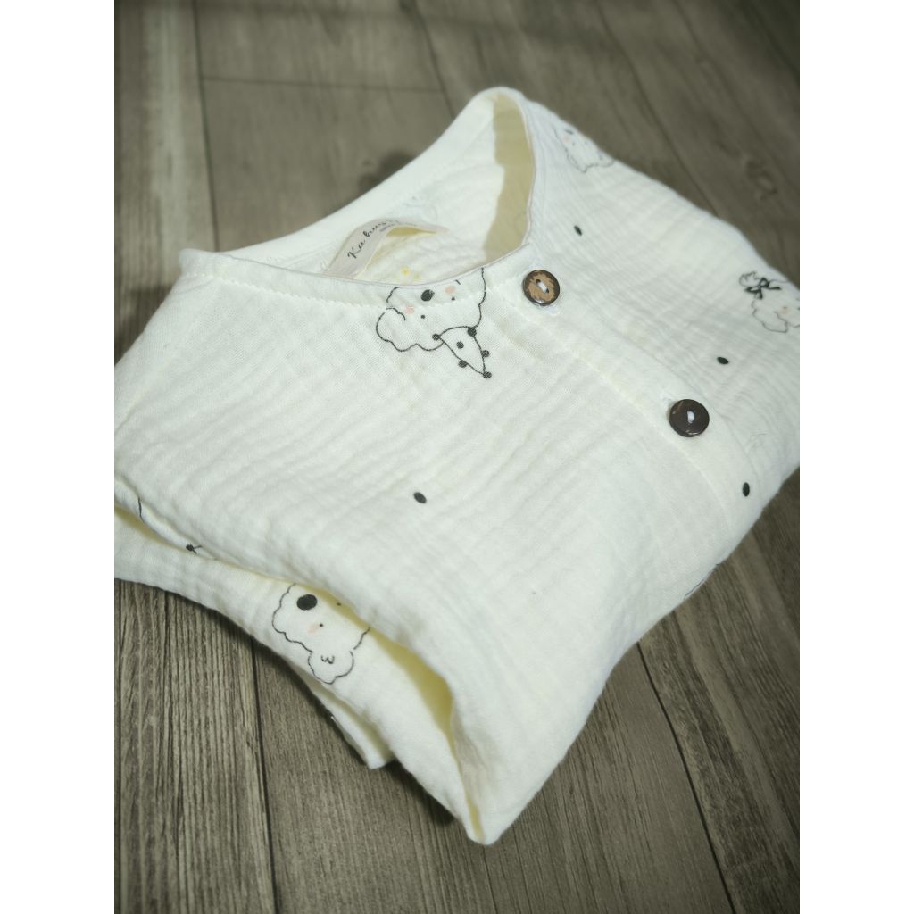 Bộ Đồ Dài Tay Cho Bé Xô Muslin - Mát Mẻ Mùa Hè, Ấm Áp Mùa Đông