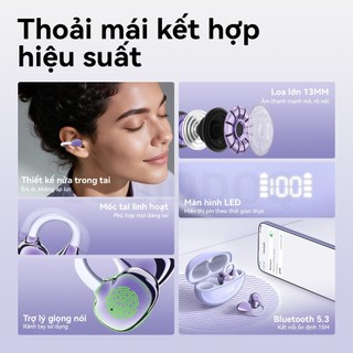 Tai nghe không dây kẹp thể thao GOOJODOQ Bluetooth 5.3 Kết nối ổn định Cảm ứng thông minh và Trợ lý AI Móc điều chỉnh